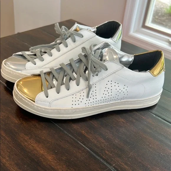 P448 White Sneakers with Metallic Accents - Picture 7 of 11